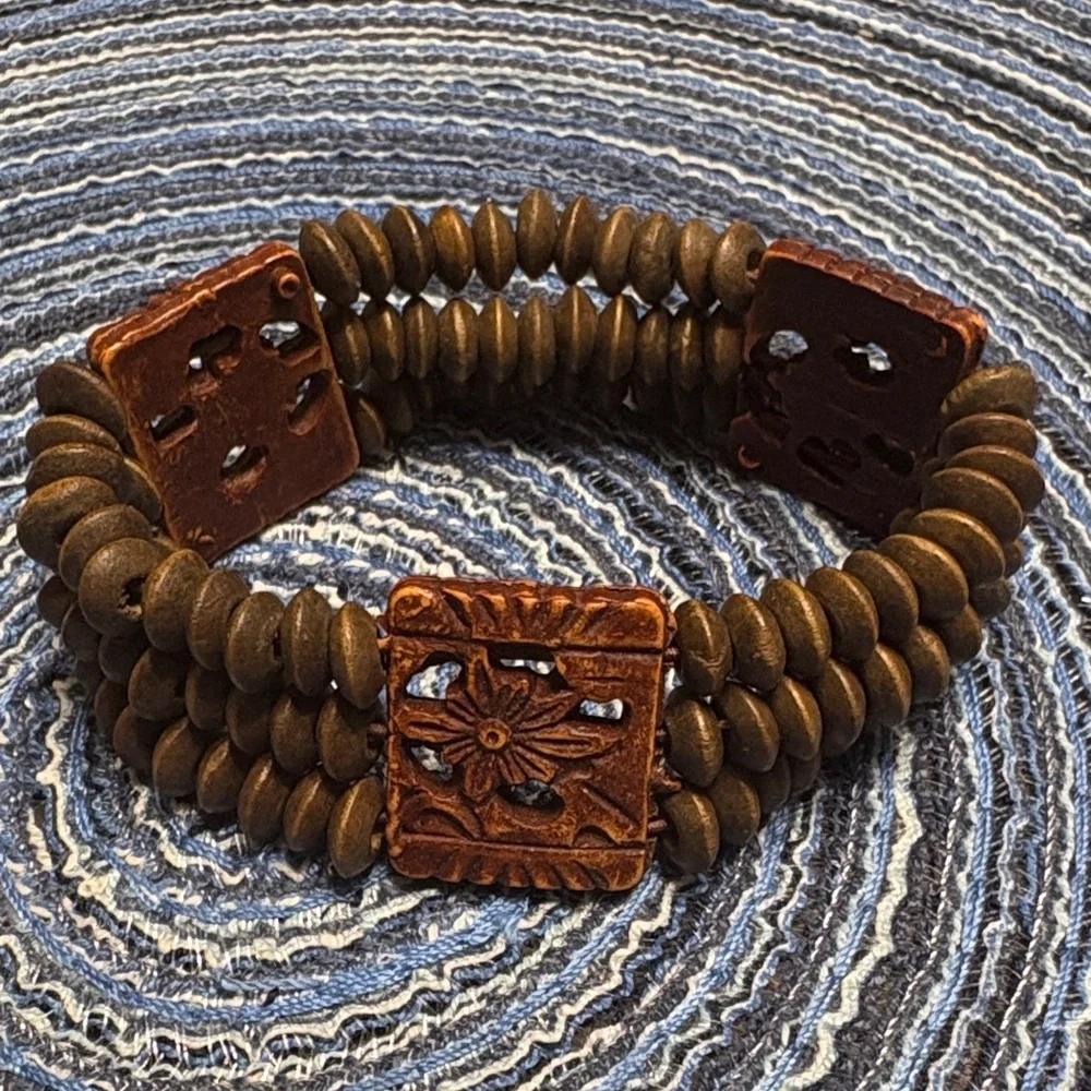 đź–¤Brown Beaded Stretch Braceletđź–¤ - Picture 1 of 1